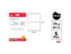Etiquetas Autoadesivas Retangulares Brancas 34x67mm 30u