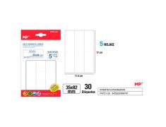 Etiquetas Autoadesivas Retangulares Brancas 35x82mm 30u