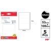 Etiquetas Autoadesivas Retangulares Brancas 53x100mm 15u