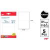 Etiquetas Autoadesivas Retangulares Brancas 81x110mm 10u