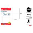 Etiquetas Autoadesivas Retangulares Brancas 81x110mm 10u