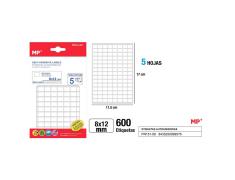 Etiquetas Autoadesivas Retangulares Brancas 8x12mm 600u
