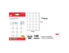 Etiquetas Autoadesivas Redondas Brancas Ø25mm 120u