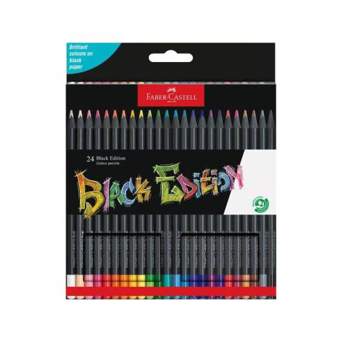 Faber-Castell Black Edition Pacote com 24 Lápis de Cor