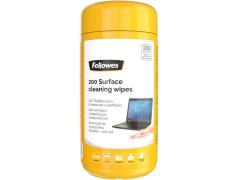 Fellowes Pacote de 200 Toalhetes de Limpeza de Superfícies