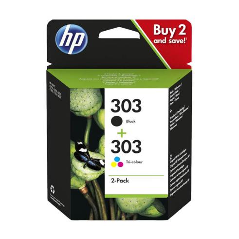 Cartuchos de Tinta Originais HP 303 Preto + Cor 2 Pacotes