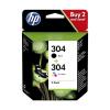 HP 304 Negro + Color Pacote de 2 Cartuchos Originais