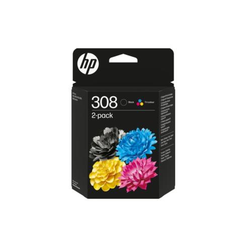 HP 308 Preto + Colorido Pack com 2 Cartuchos Originais
