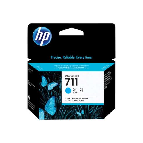 HP 711 Ciano Pacote com 3 Cartuchos Originais