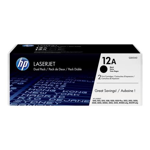 HP Q2612A Preto Pacote de 2 Cartuchos de Toner Originais