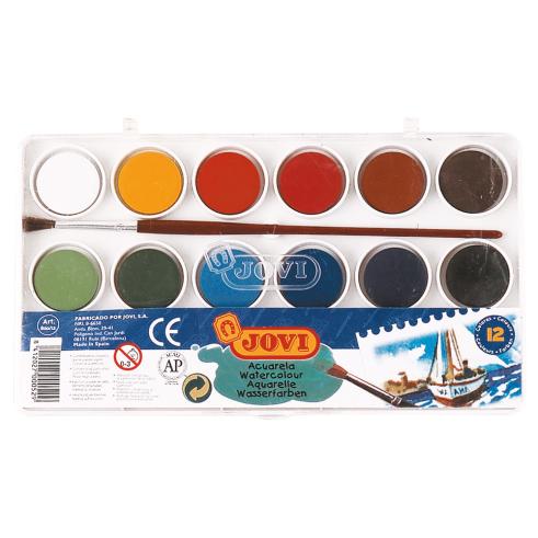 JOVI 12 cores aquarelas com pincel