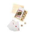 Jogo de Cartas e Dados de Madeira