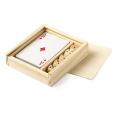 Jogo de Cartas e Dados de Madeira