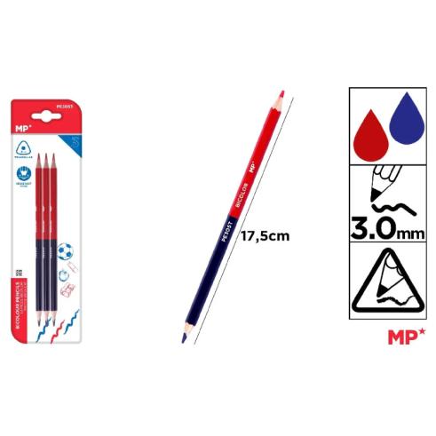 Pack de 3 Lápis Triangular Fino de Dois Tons