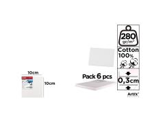 Tela sobre Bordo 10x10cm 280g/m2 Pack 6u