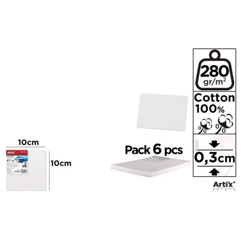 Tela sobre Bordo 10x10cm 280g/m2 Pack 6u