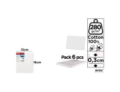 Tela sobre Bordo 13x18cm 280g/m2 Pack 6u
