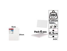 Tela sobre Bordo 15x20cm 280g/m2 Pack 6u