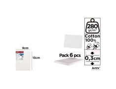 Tela sobre Bordo 9x13cm 280g/m2 Pack 6u