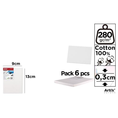 Tela sobre Bordo 9x13cm 280g/m2 Pack 6u