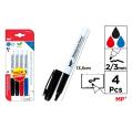 MARCADOR DE QUADRO NEGRO 2U. 1U RED. 1U BLUE MP