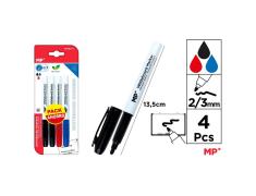 MARCADOR DE QUADRO NEGRO 2U. 1U RED. 1U BLUE MP