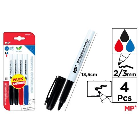 MARCADOR DE QUADRO NEGRO 2U. 1U RED. 1U BLUE MP