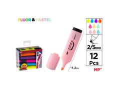 Marcador Fluorescente e Pastel Pacote Poupança de 12 Unidades