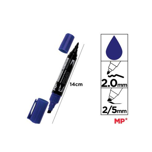 Marcador Permanente Azul Dupla Ponta