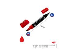 Marcador Permanente Dupla Ponta Vermelha MP