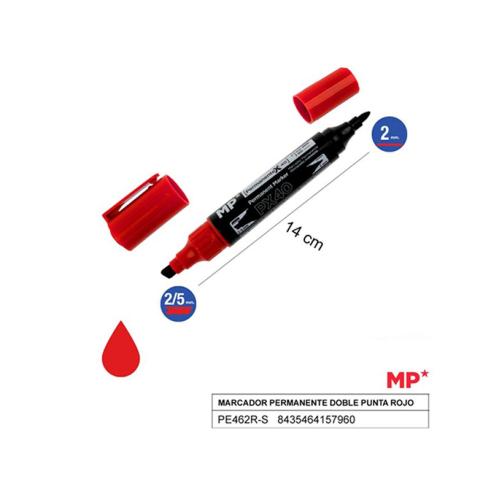 Marcador Permanente Dupla Ponta Vermelha MP