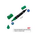 Marcador Permanente Dupla Ponta Verde MP
