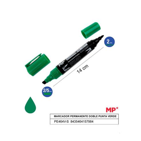 Marcador Permanente Dupla Ponta Verde MP