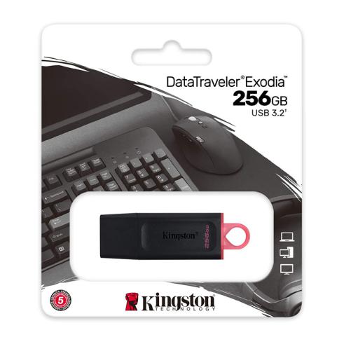 Memória USB Kingston DataTraveler Exodia 256GB - USB 3.2 Gen 1