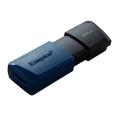 Unidade flash USB Kingston DataTraveler Exodia M 64GB - USB 3.2 Gen 1 - Tampa móvel - Clipe para chaveiro - Cor preta/azul
