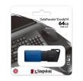 Unidade flash USB Kingston DataTraveler Exodia M 64GB - USB 3.2 Gen 1 - Tampa móvel - Clipe para chaveiro - Cor preta/azul