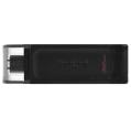Unidade Flash Kingston DataTraveler 70 USB tipo C - 32 GB - USB-C 3.2 Gen 1 - Com Tampa - Preta
