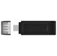 Unidade Flash Kingston DataTraveler 70 USB tipo C - 32 GB - USB-C 3.2 Gen 1 - Com Tampa - Preta