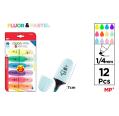 Marcador Mini Fluorescente e Pastel Pacote Poupança de 12 Unidades