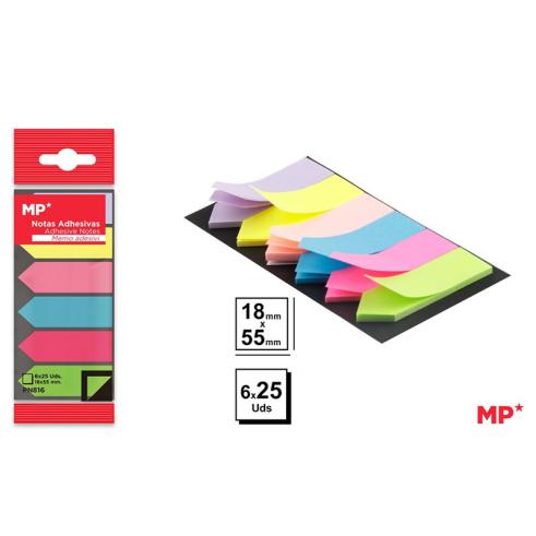 Sticky Notes 5 Neon e 5 Pastel 18x55mm 6x25 Folhas