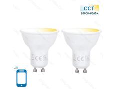 Pacote 2 Lâmpada LED Wifi GU10 5W CCT