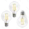 Pacote de 3 Lâmpadas de Filamento LED E27 G80 4W Luz Quente 2700K