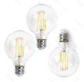 Pacote de 3 Lâmpadas de Filamento LED E27 G80 4W Luz Quente 2700K