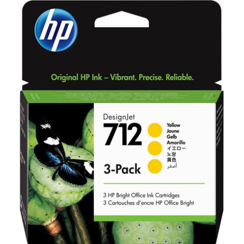 Pack 3 x HP 712 Amarelo Original