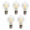 Pacote 5 Lâmpadas de filamento LED E27 A60 4W Luz Quente 2700K