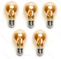 Pacote 5 Lâmpadas de filamento LED E27 A60 8W Luz Quente 2200K