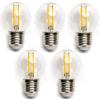 Pacote 5 Lâmpadas de filamento LED E27 G45 4W luz quente 2700K