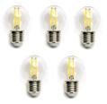 Pacote 5 Lâmpadas de filamento LED E27 G45 4W Luz Fría 6500K