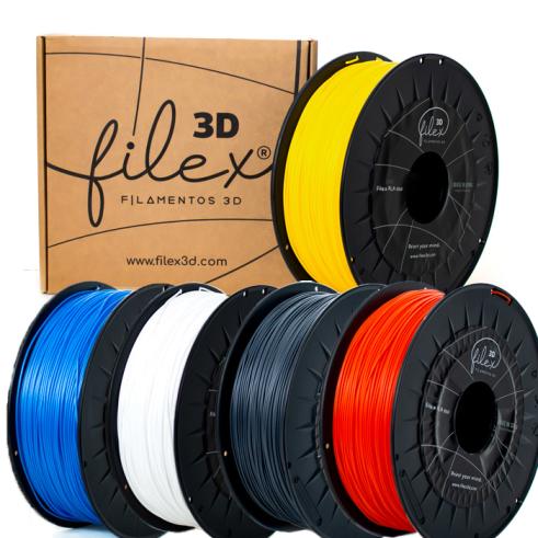 Pack 5 Kg de Filamento Filex3d PLA +PREMIUM - 1,75 mm - Cores à escolha