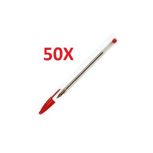 PACK 50 UNIDADES BIC CRYSTAL VERMELHO PEN